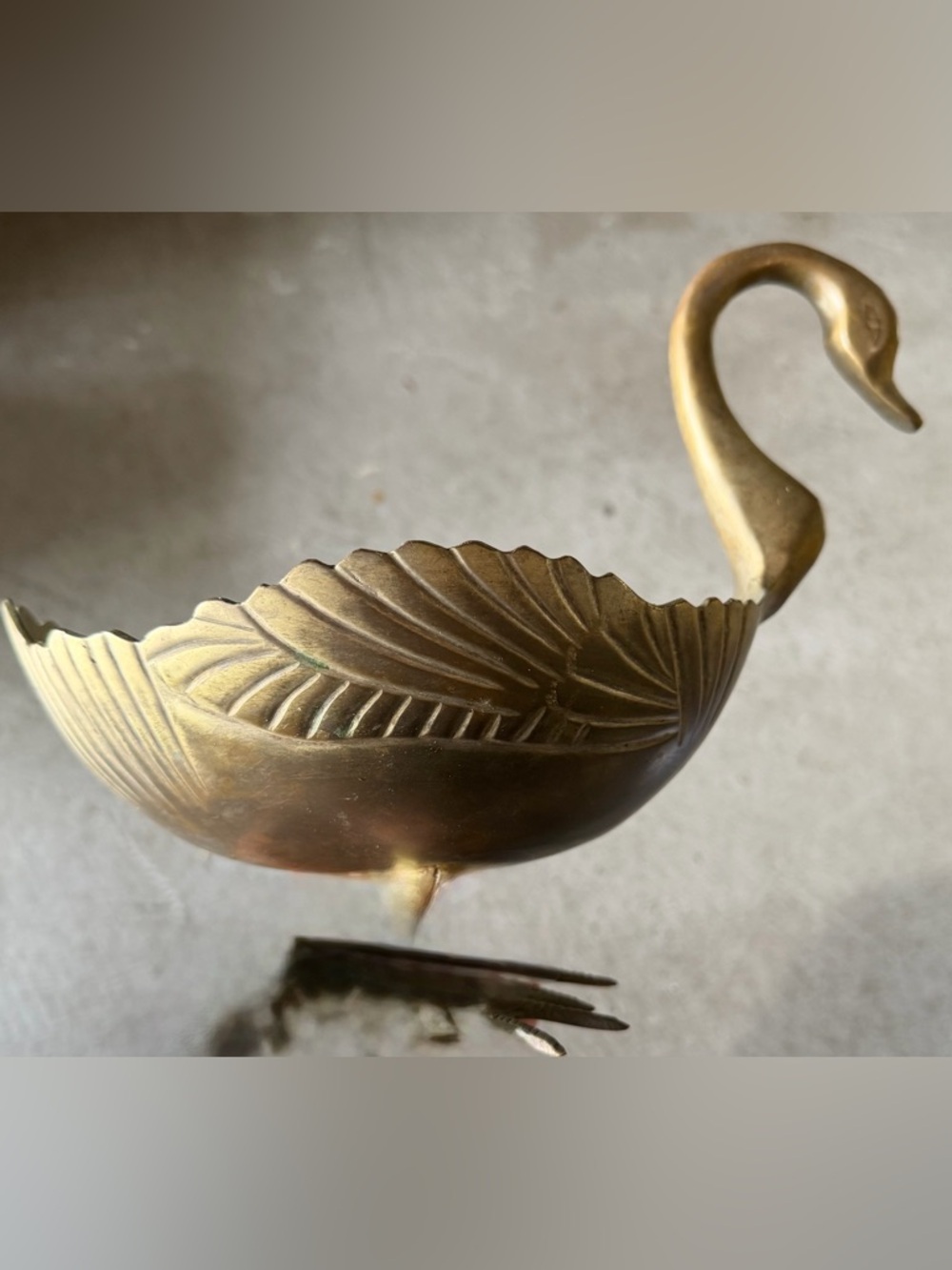 Brass Swan Decorative Bowl